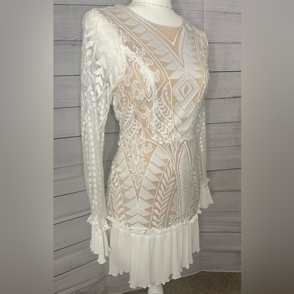 Boutique white lace mini dress